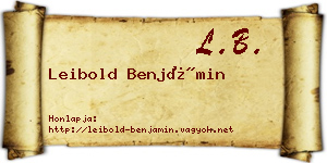 Leibold Benjámin névjegykártya